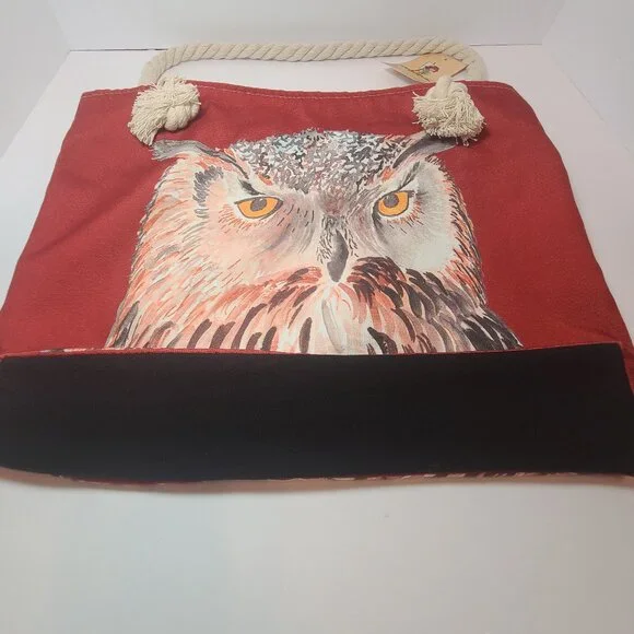 Owl Canvas Book Tote – Angie Bryan Creations – Functional Art with Style - Picture 4 of 13